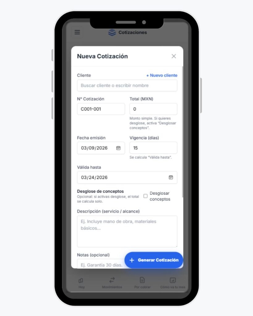 FinArenn App haz tus cotizaciones profesionales